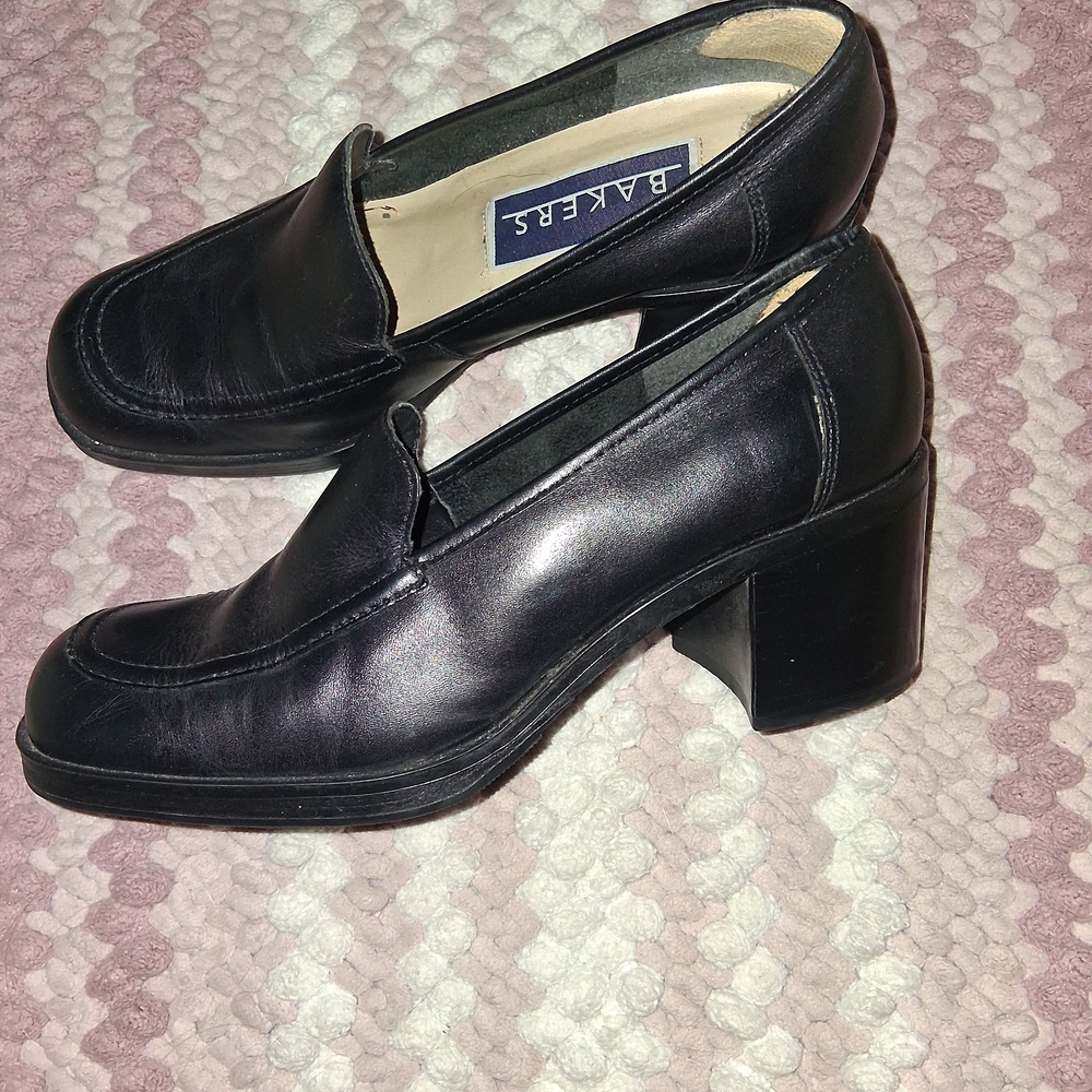 Bakers Black Leather Loafers